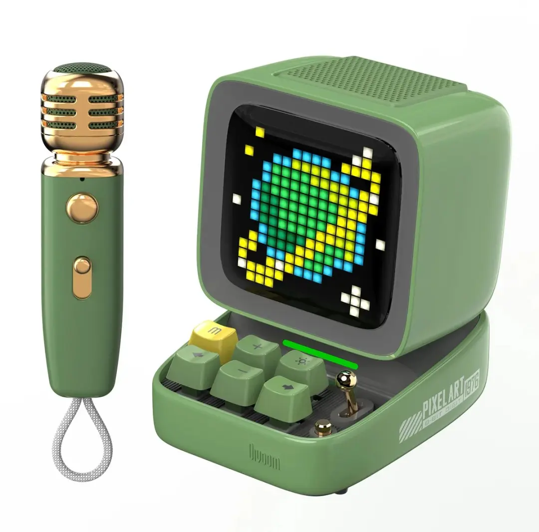 Divoom Ditoo 5-Mic Bluetooth Karaokespeaker 15W met Draadloze Microfoon, Pixel A