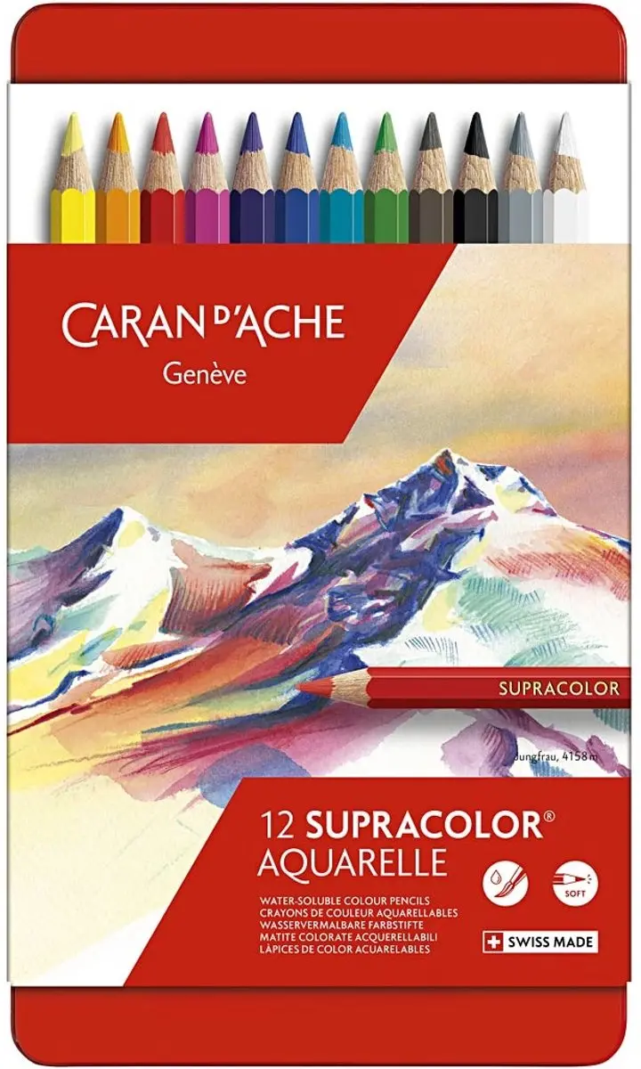 Caran d'Ache Supracolor II Aquarelpotloden - 12 stuks - afbeelding 4 van 4