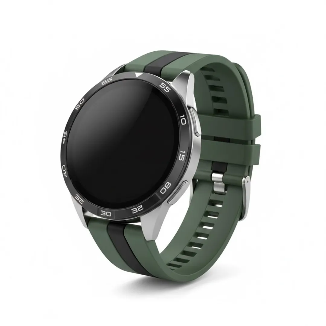 NUVEX Silicone Horlogebandje 22mm - Groen/Zwart - One Size