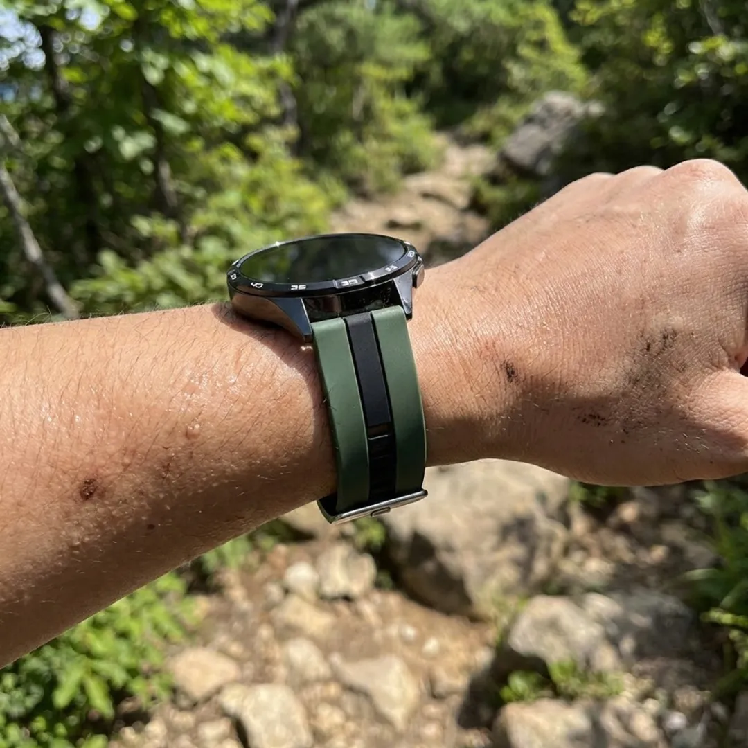 NUVEX Silicone Horlogebandje 22mm - Groen/Zwart - One Size