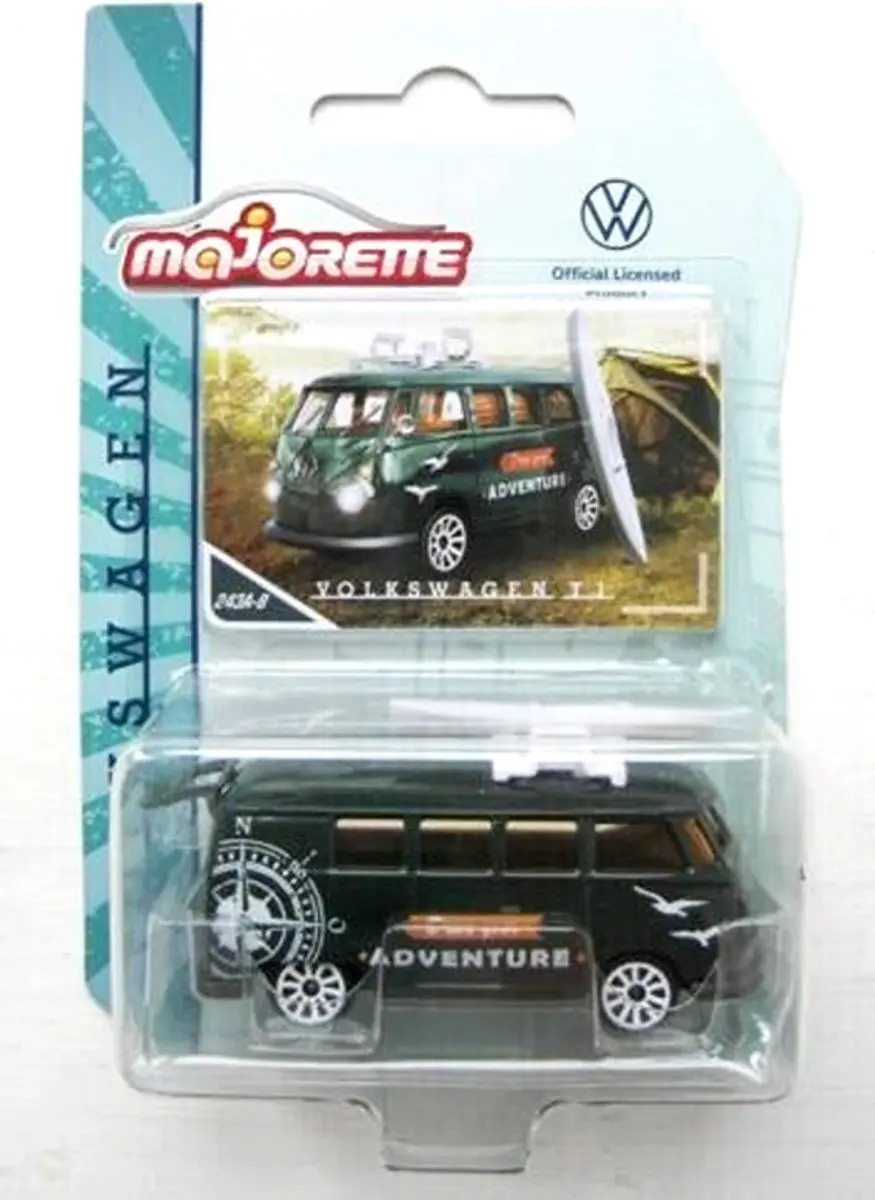 VOLKSWAGEN T1 ADVENTURE VW DARK GREEN 1:64 MAJORETTE VINTAGE