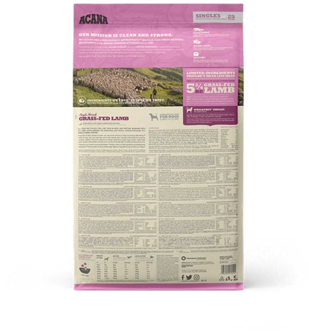Acana Singles Grass-Fed Lamb Lam&Appel - Hondenvoer - 11.4 kg