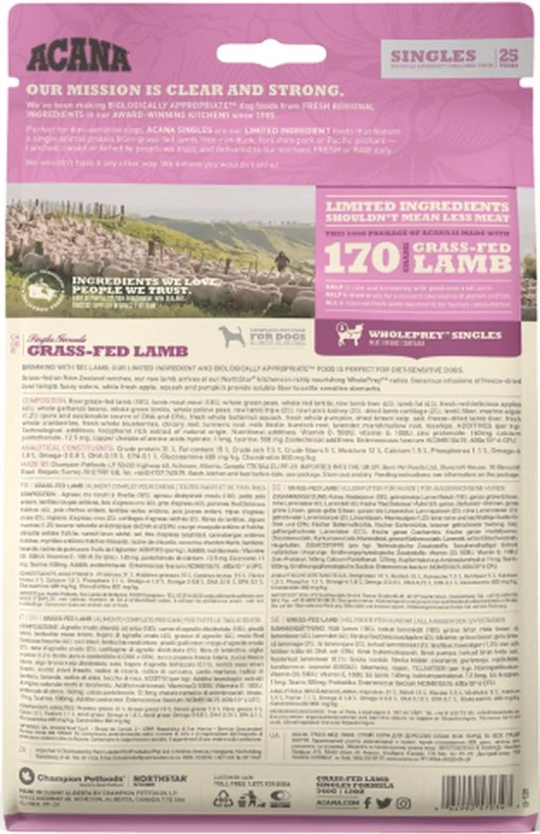 Acana Singles Grass-Fed Lamb Lam&Appel - Hondenvoer - 11.4 kg