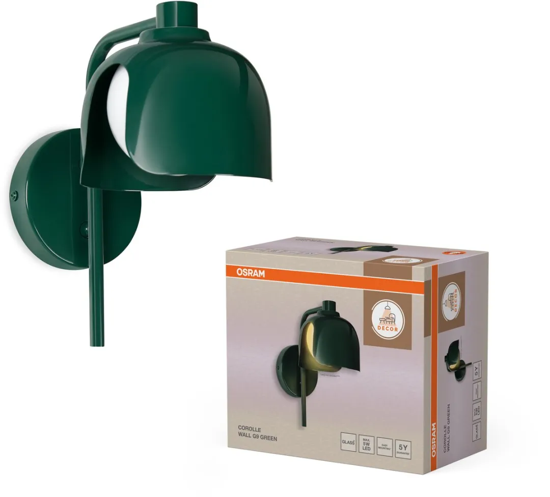 Osram Decor Corolle Wandlamp G9 - Groen Metaal