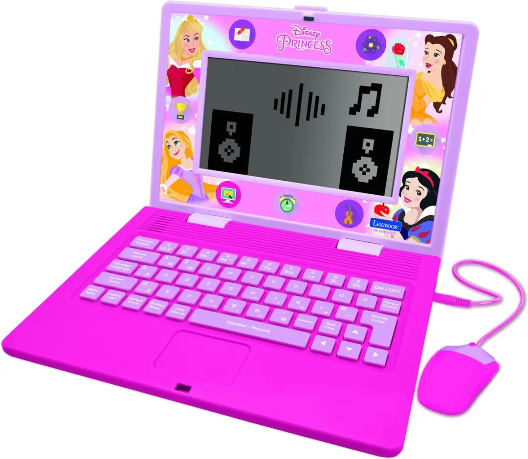 Disney Princess Tweetalige educatieve laptop met 170 activiteiten (85 in elke taal) 6,7" scherm EN/FR