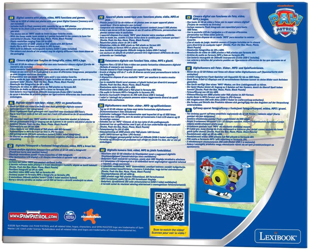 Lexibook Paw Patrol Kindercamera DJ078PA - Blauw - afbeelding 5 van 6