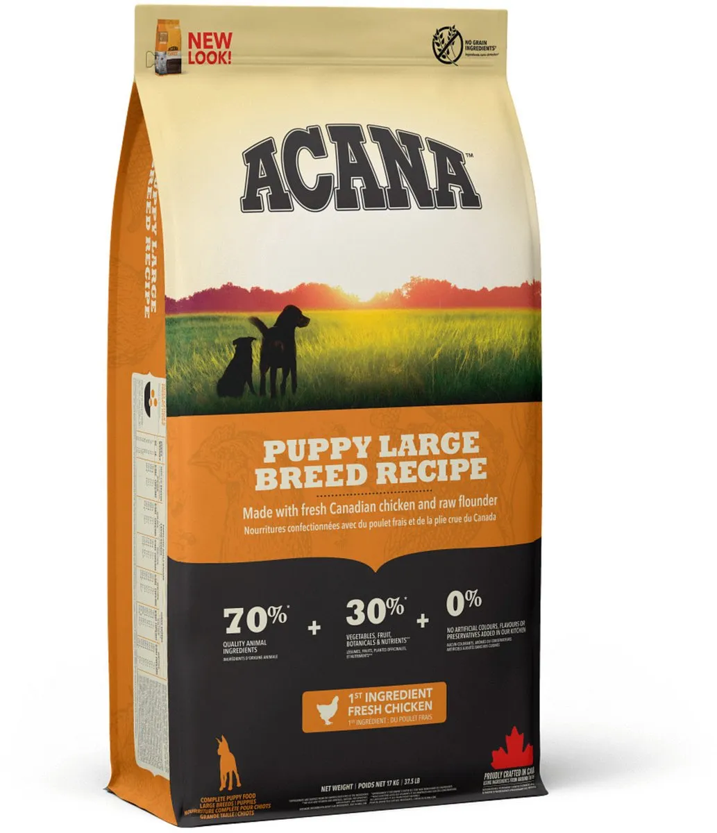 Acana Heritage Puppy Large Breed Hondenvoer - Kip Kalkoen 17kg