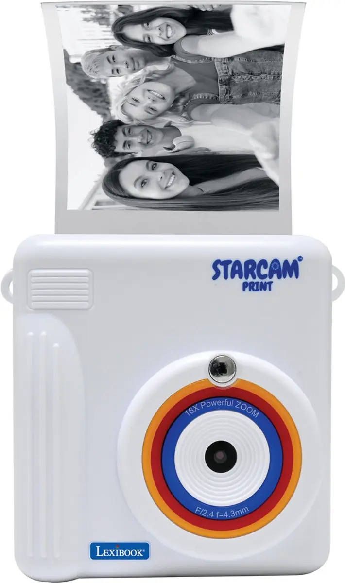 Starcam® afdruk, camerapakket met instantprinter, 3 papierrollen en nekband