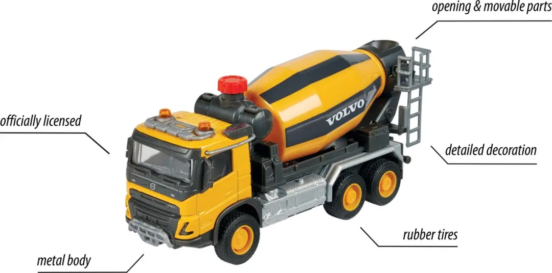 Majorette Volvo FMX Vrachtwagen Cementmixer - afbeelding 3 van 5