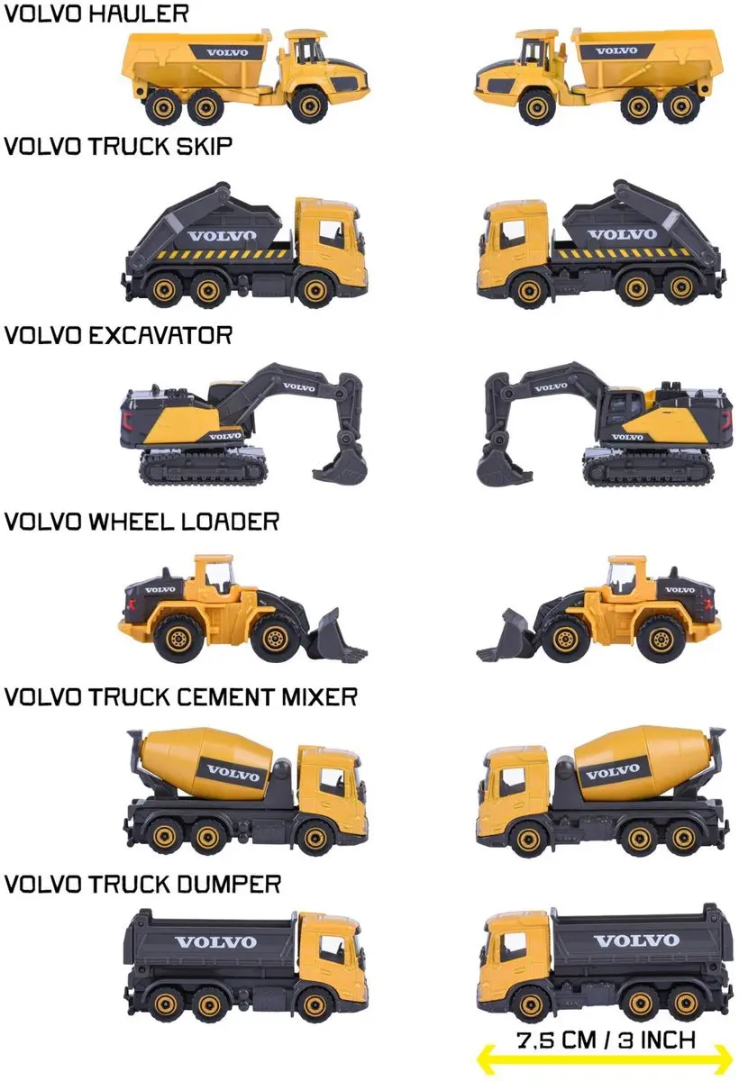 Majorette Volvo Bouw 3-delige set - Meerkleurig - afbeelding 6 van 6