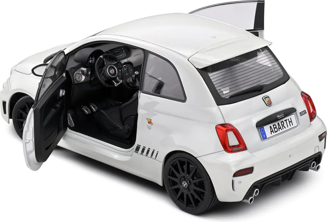 Solido Fiat F595 Abarth Modelauto 1:18 - Wit - afbeelding 5 van 6