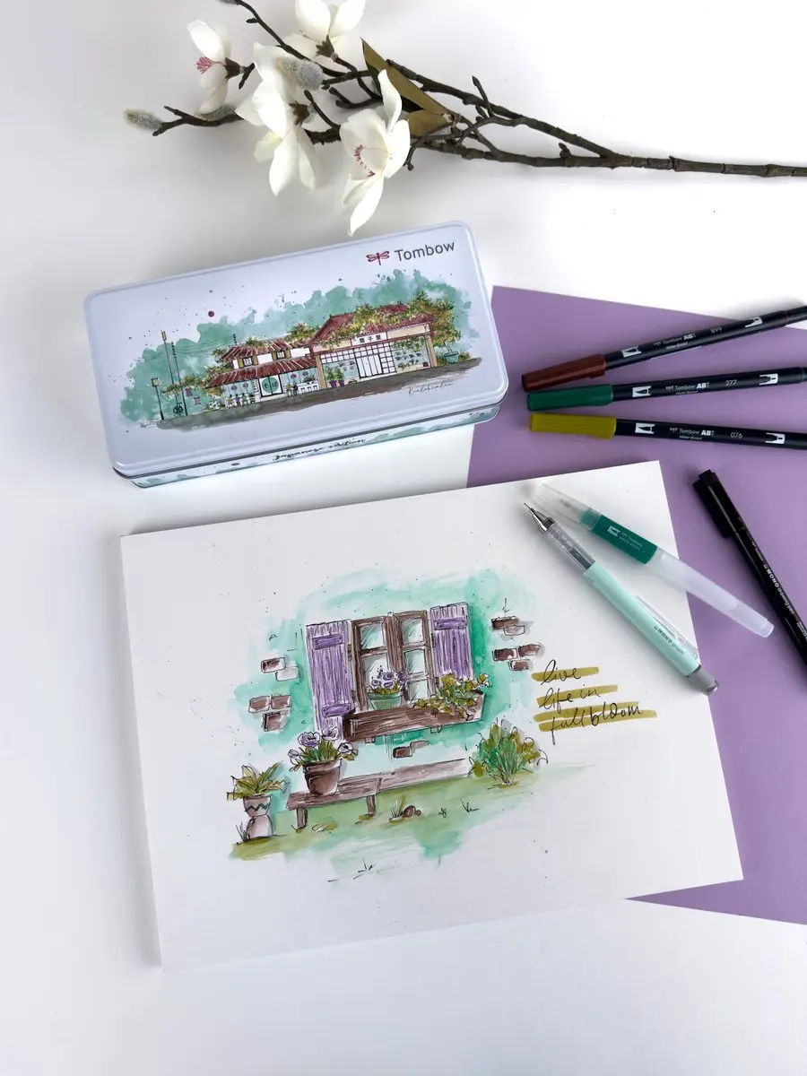Tombow ABT Dual Brush Pen Manga Shojo Set - 10 stuks - afbeelding 4 van 5