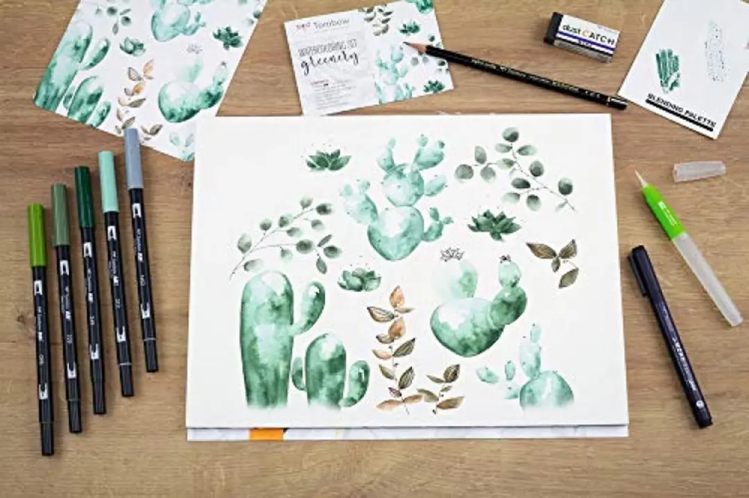 Tombow Watercoloring Set Greenery - 9 Stuks - afbeelding 2 van 6