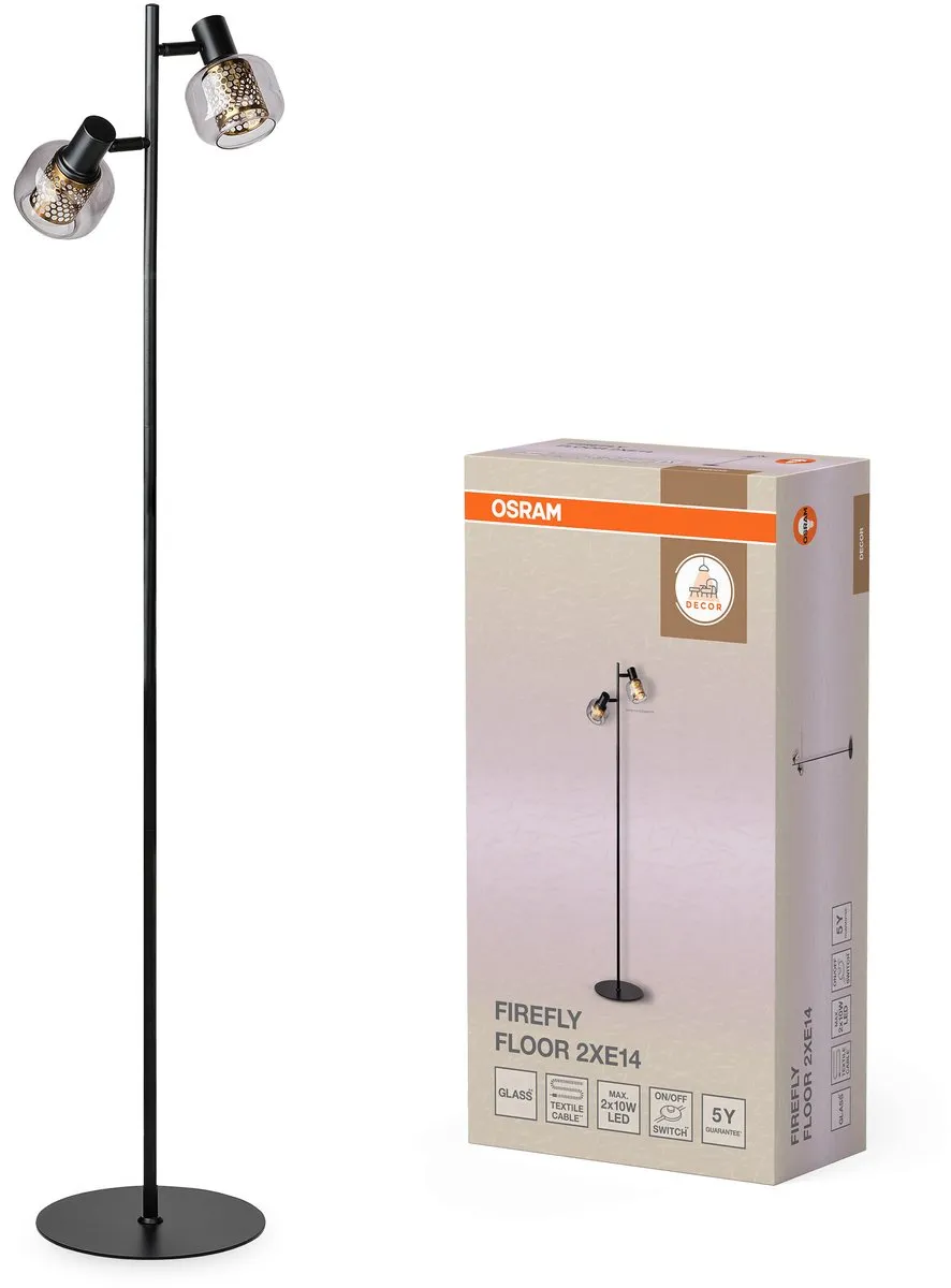 Osram Decor Firefly Vloerlamp 2xE14 - Zwart
