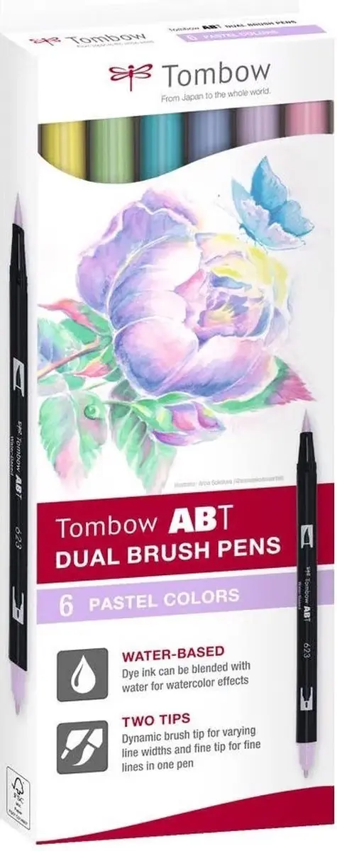 Tombow ABT Dual Brush Brushpennen - Pastel - Set van 6 - afbeelding 6 van 6