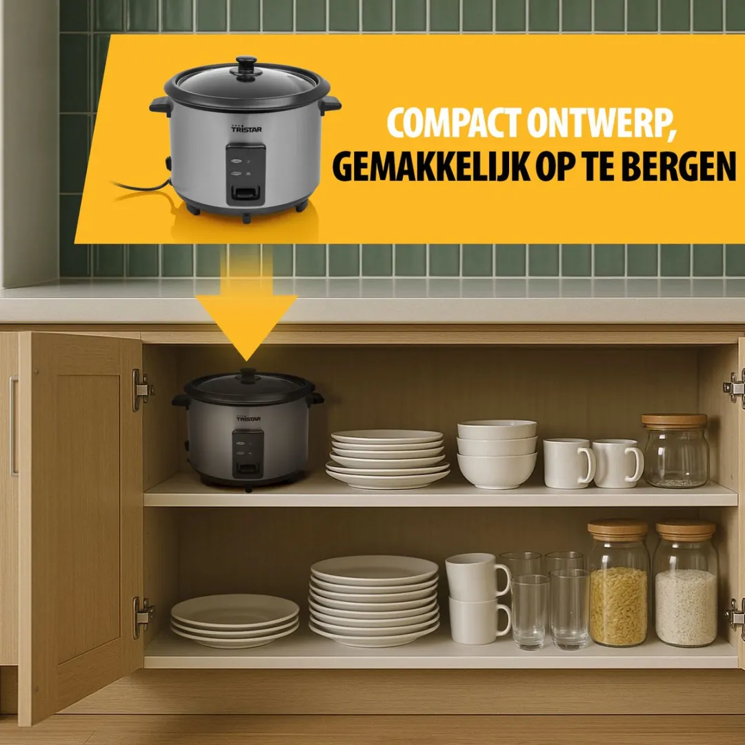 Tristar RK-6148 Rijstkoker 1.8L - 10 Personen - 700W - RVS
