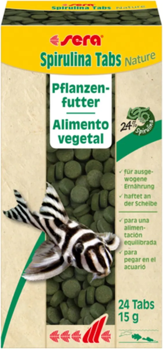 Spirulina tabletten 24 stuks - Sera Aquarium Visvoer