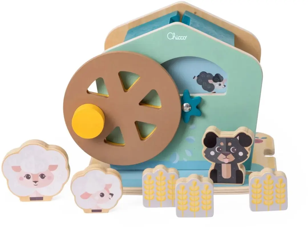 Chicco Toys houten watermolen met schapen