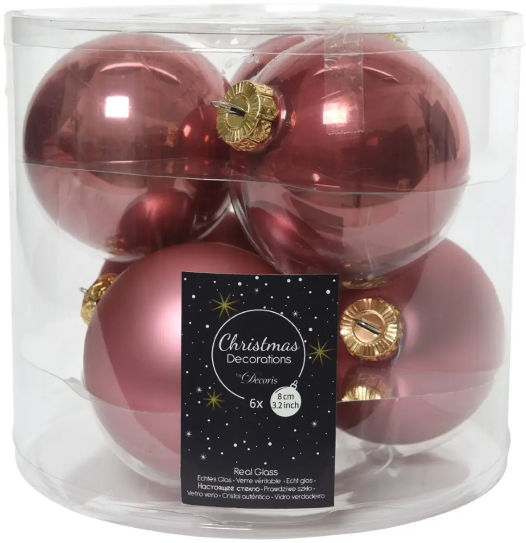 Decoris Kerstballen Glas Ø8cm