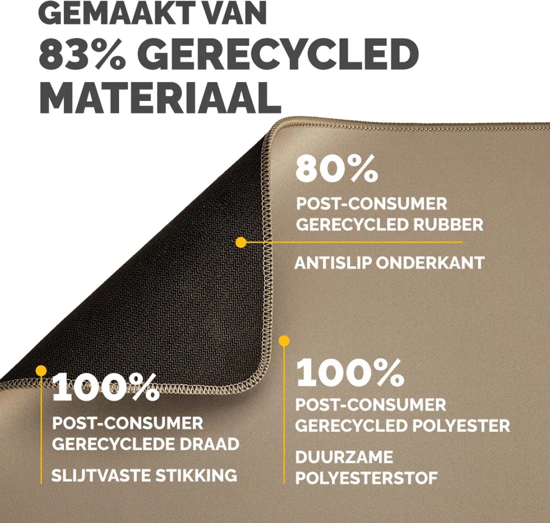 Fellowes Breyta Muismat XL - Beige - 83% Gerecycled