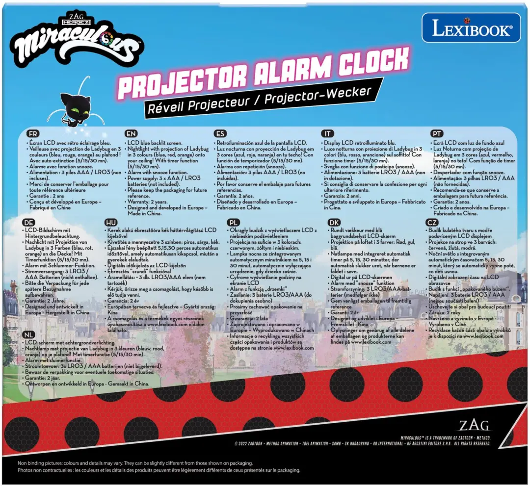 Lexibook RL977MI Miraculous Projectie Wekker - afbeelding 6 van 6