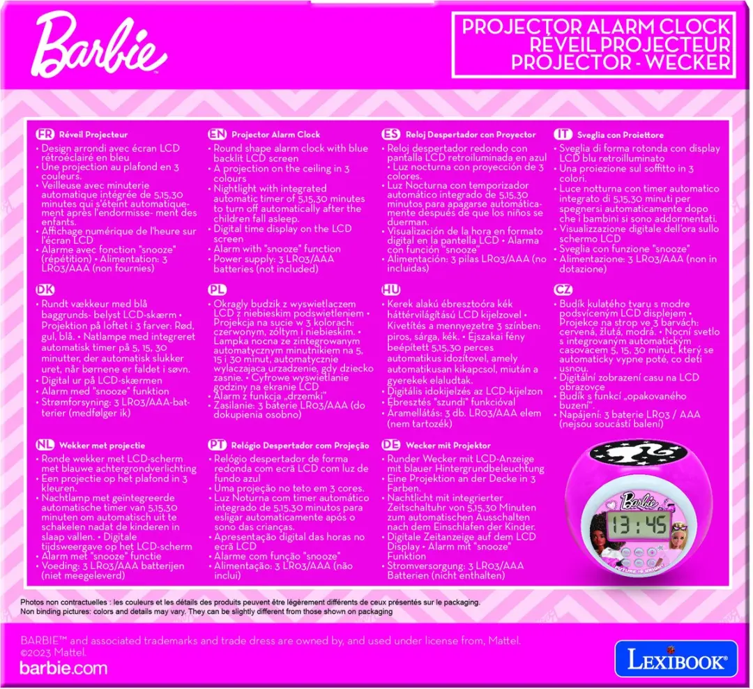 Lexibook Barbie Projectorwekker RL977BB - Roze - afbeelding 6 van 6