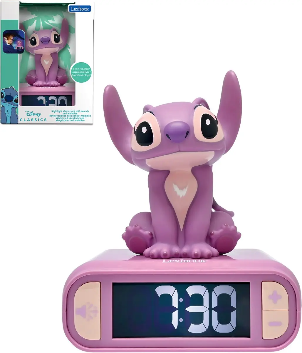 Lexibook Disney Stitch Wekker RL800D1 - Ø15cm - Roze - afbeelding 2 van 6