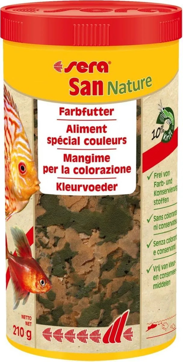 Sera san nature Natuurlijk Kleurvoer Vlokken 210ml