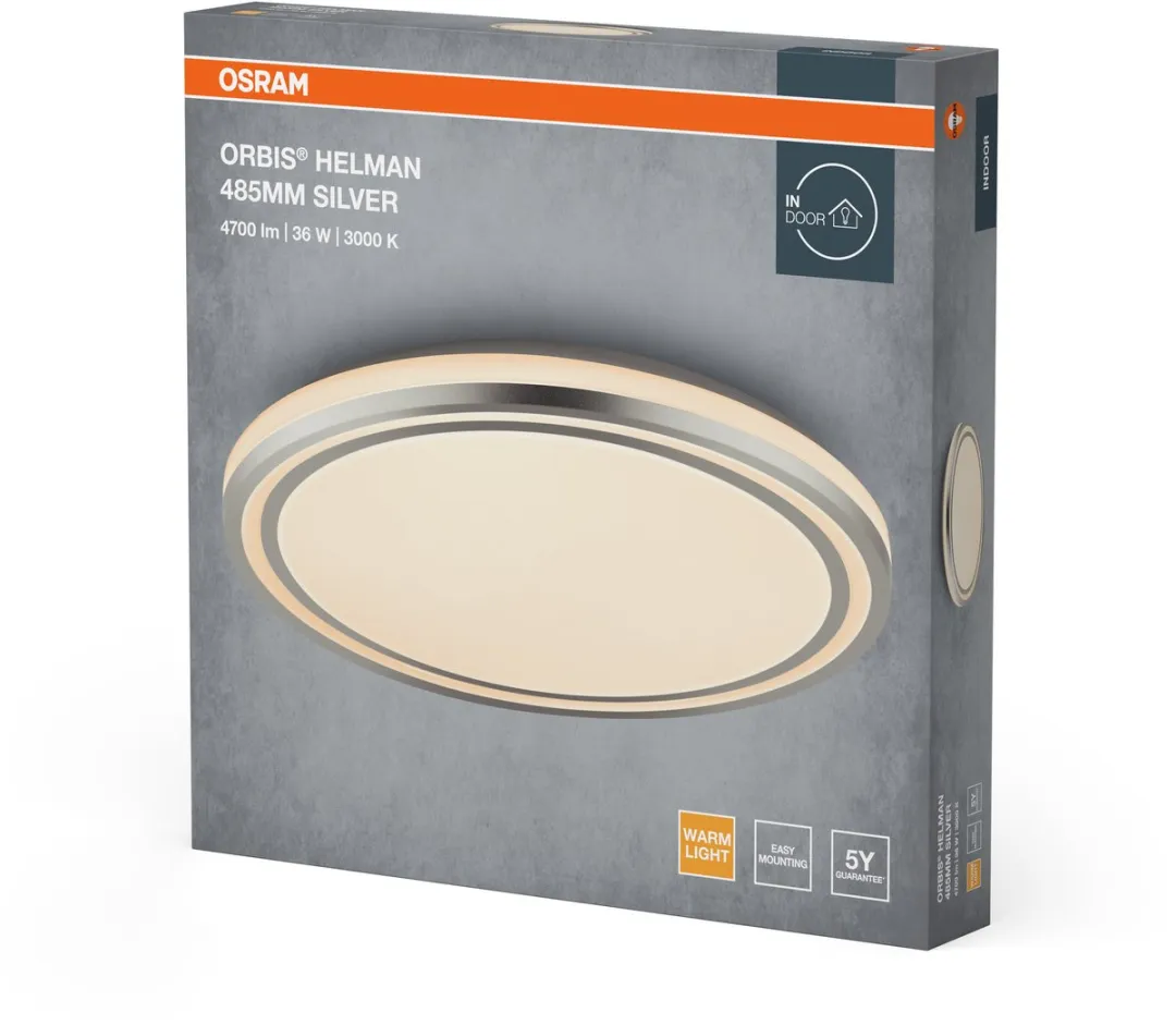 Osram Orbis Helman Plafondlamp 36W 2500lm - 485mm Zilver