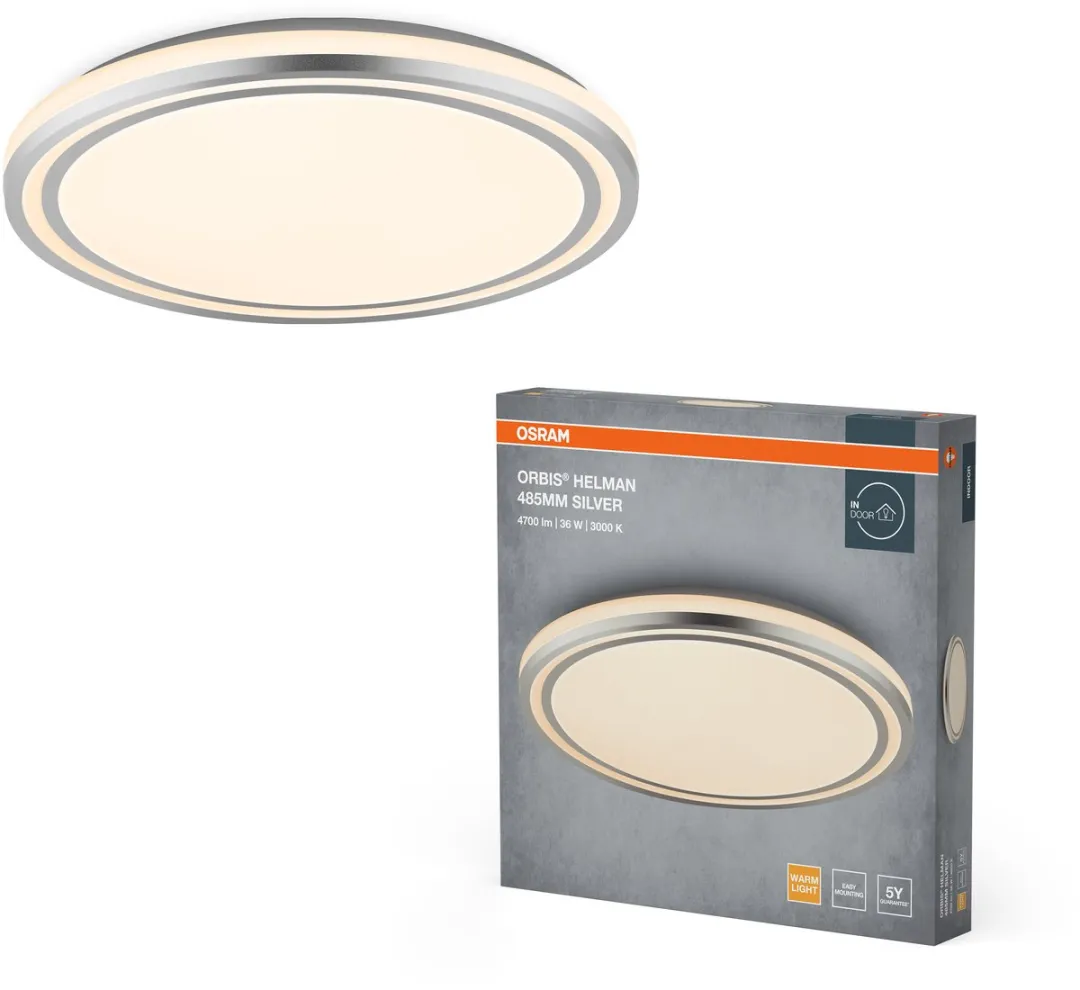 Osram Orbis Helman Plafondlamp 36W 2500lm - 485mm Zilver