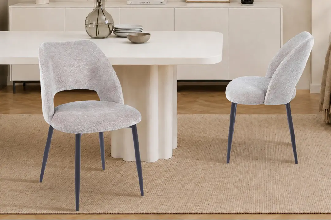 Stoelen/Eetkamerstoel 'Arlo' in stof Harmony Zand kleur