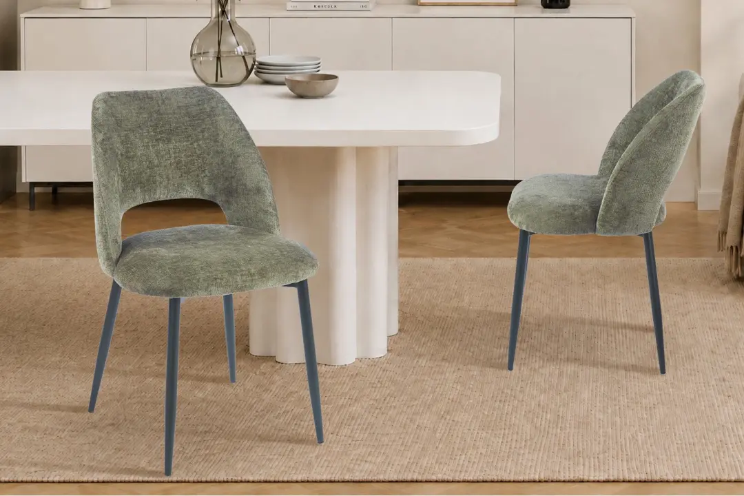 Stoelen/Eetkamerstoel 'Arlo' in stof Harmony Groen kleur