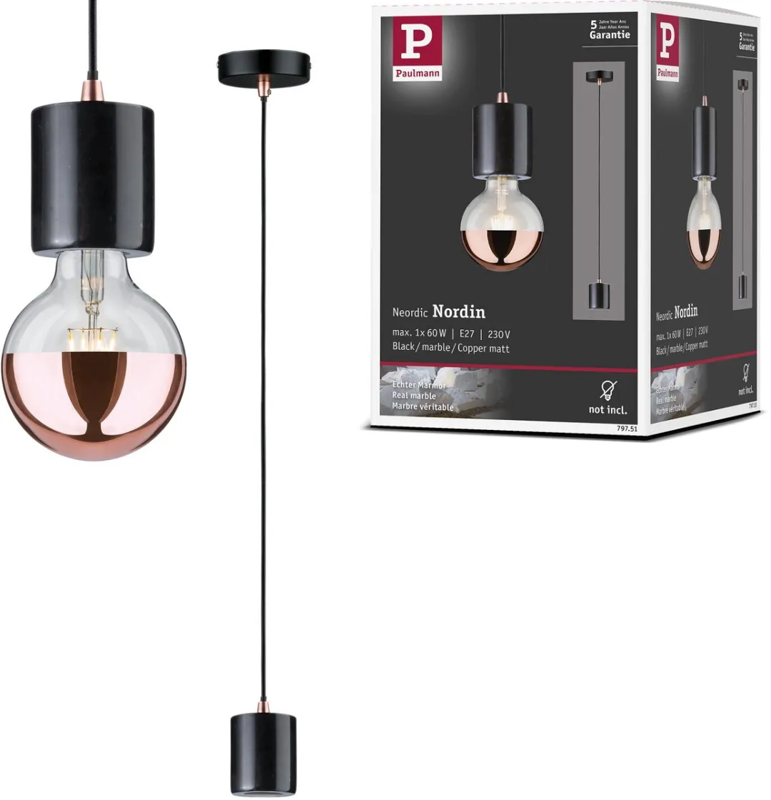 Paulmann Neordic Hanglamp Nordin E27 60W