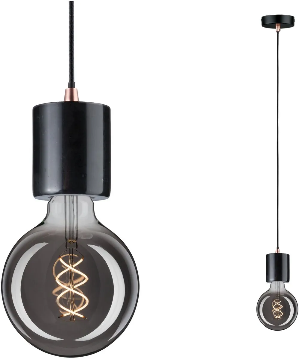 Paulmann Neordic Hanglamp Nordin E27 60W - Marmer/Zwart/Koper