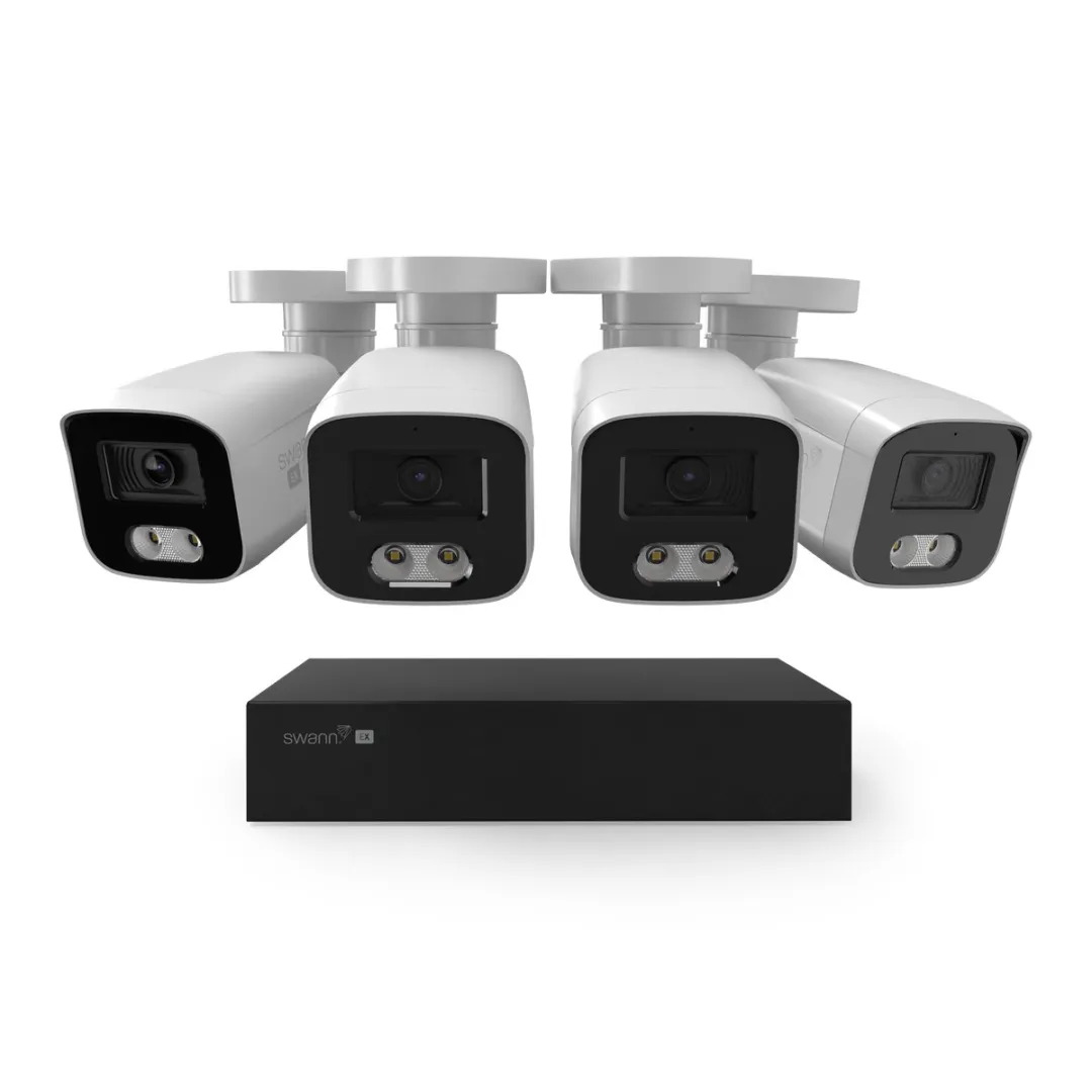 Swann EliteX 12MP Series - Beveiligingscamera's - 4 Camera's - cctv camerasysteem - 2TB - geen abonnementskosten - 6K Ultra HD - Spotlight Bullet IP Cameras - Met Microfoon