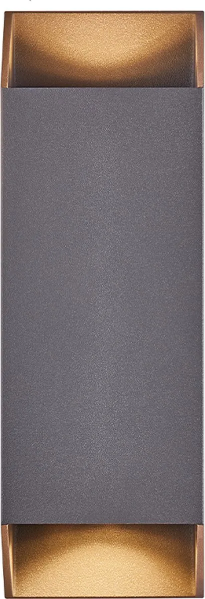 Nordlux Nico Square Wandlamp 2xGU10 22cm - Antraciet