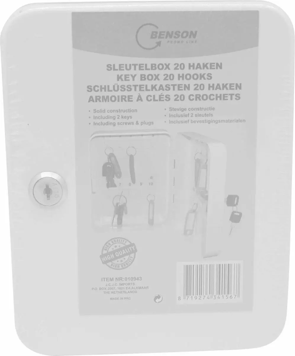 Benson Sleutelkast - 20 Haken - afbeelding 6 van 6