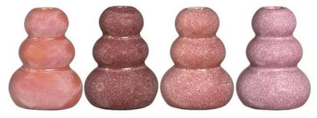 Pebble vaas roze keramiek decoratie 9,5x7cm 4ass kleuren modern.