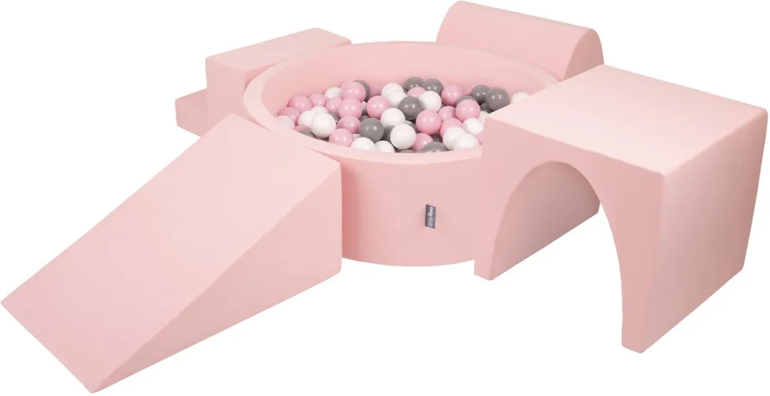 KiddyMoon Schuimspeelplaats Ballenbad 300 Ballen - 300 Stuks - Roze/Wit/Grijs/Poederroze