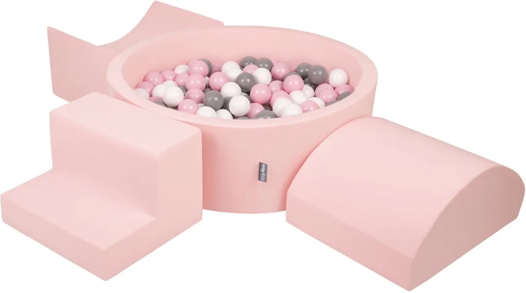 KiddyMoon Schuimspeelplaats Ballenbad 300 Ballen - 300 Stuks - Roze/Wit/Grijs/Poederroze