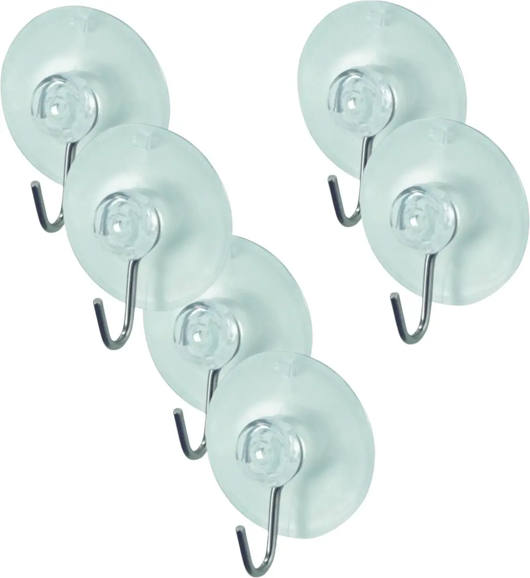 Benson Ophanghaak met zuignap - wit - 12x - kunststof - D45 mm