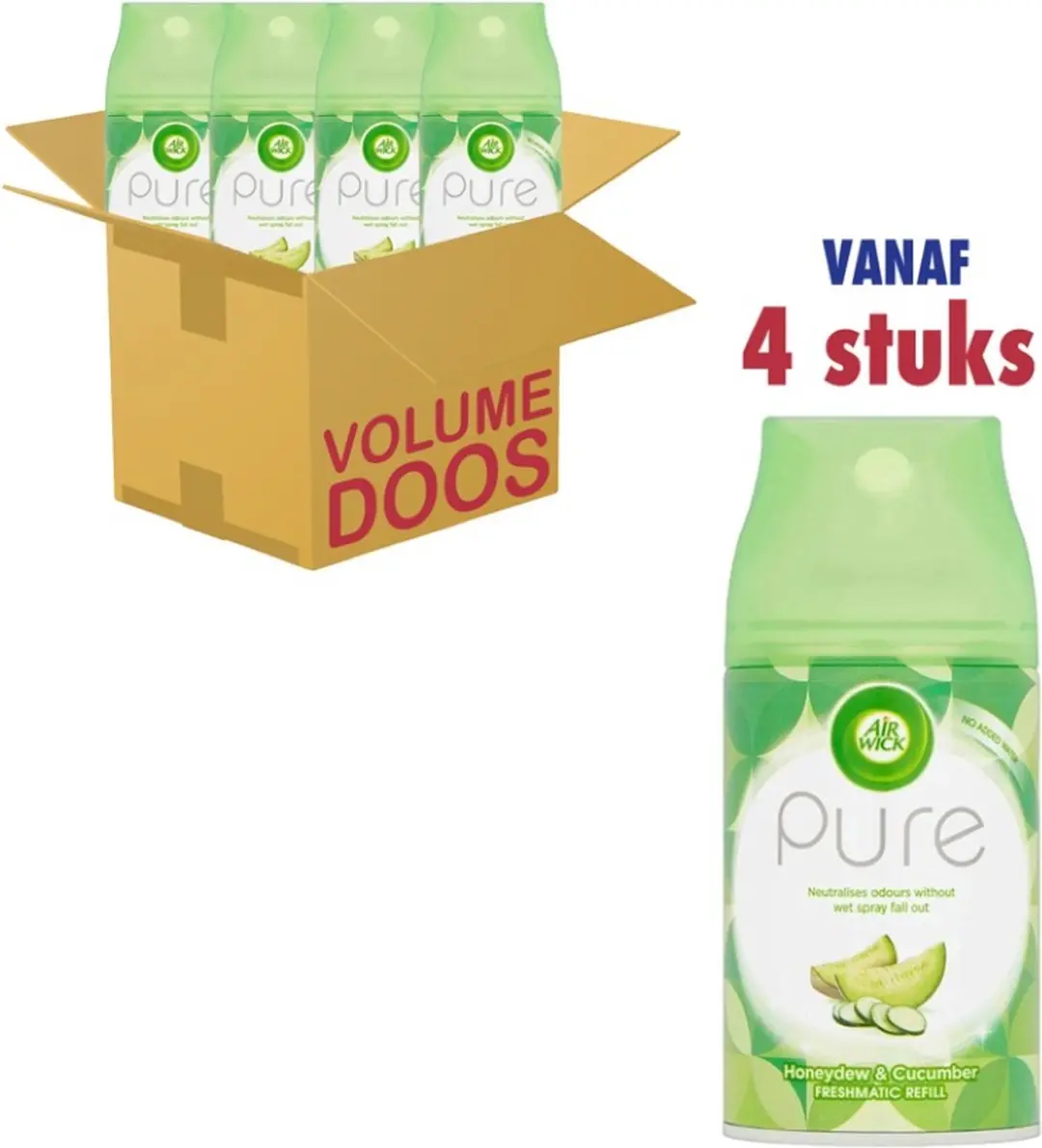 Airwick Freshmatic Pure Honeydew & Cucumber Refill (4 x 250 ml)