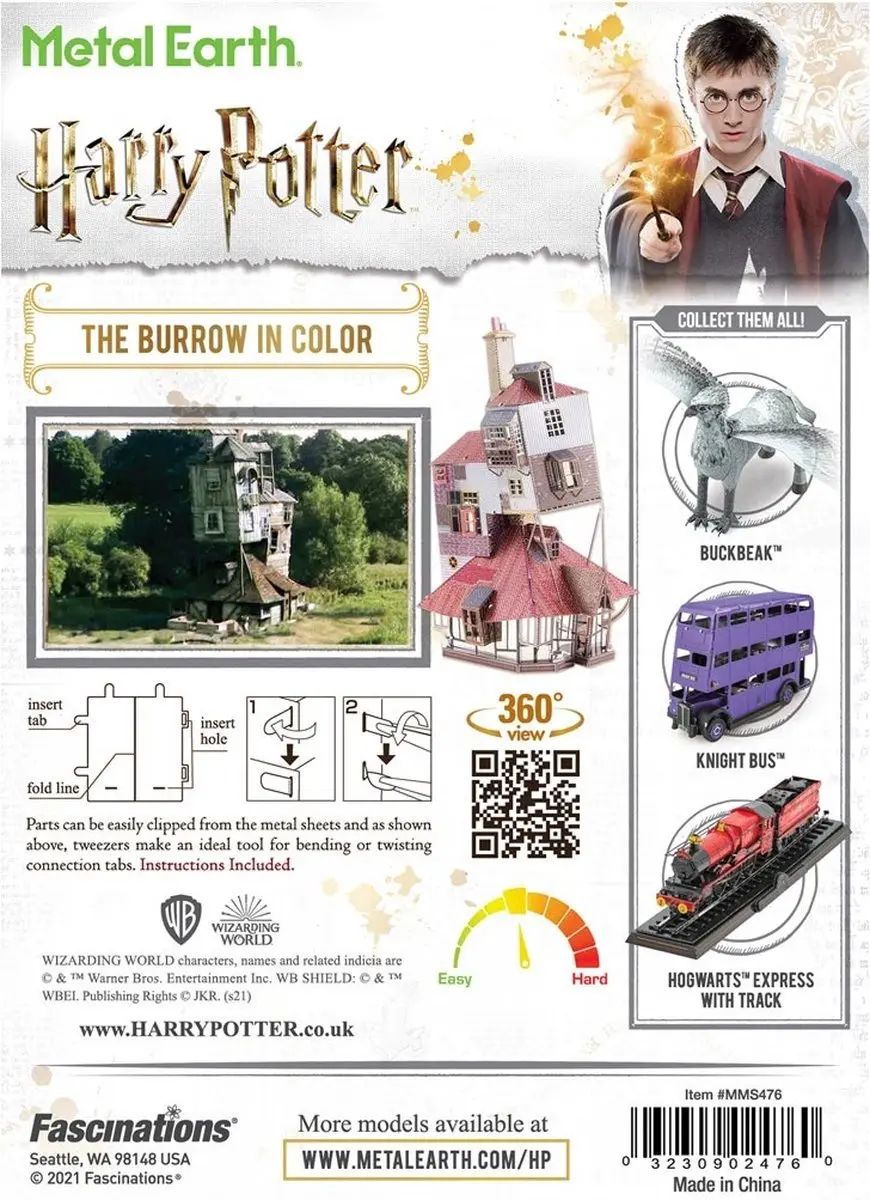Metal Earth Harry Potter The Burrow in Color 3D Puzzel - afbeelding 2 van 3