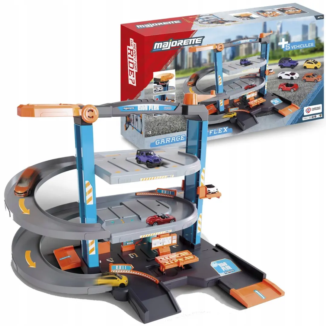 Majorette City Flex Parkeergarage met 5 Stadsauto's