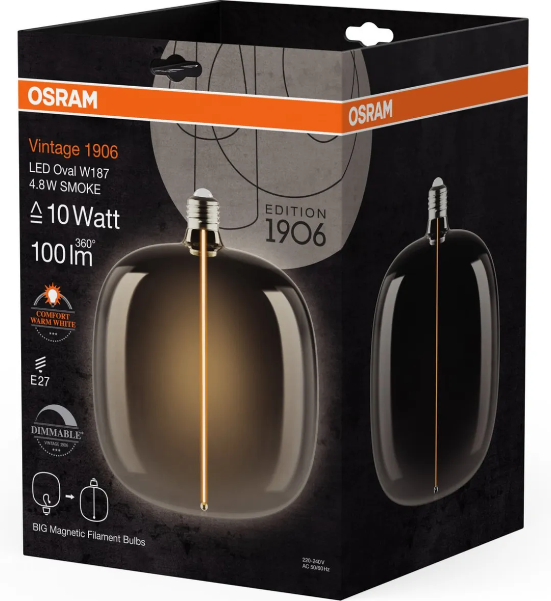 Osram Vintage 1906 Big Oval LED Lamp - 4,8W E27 187mm Warm Wit