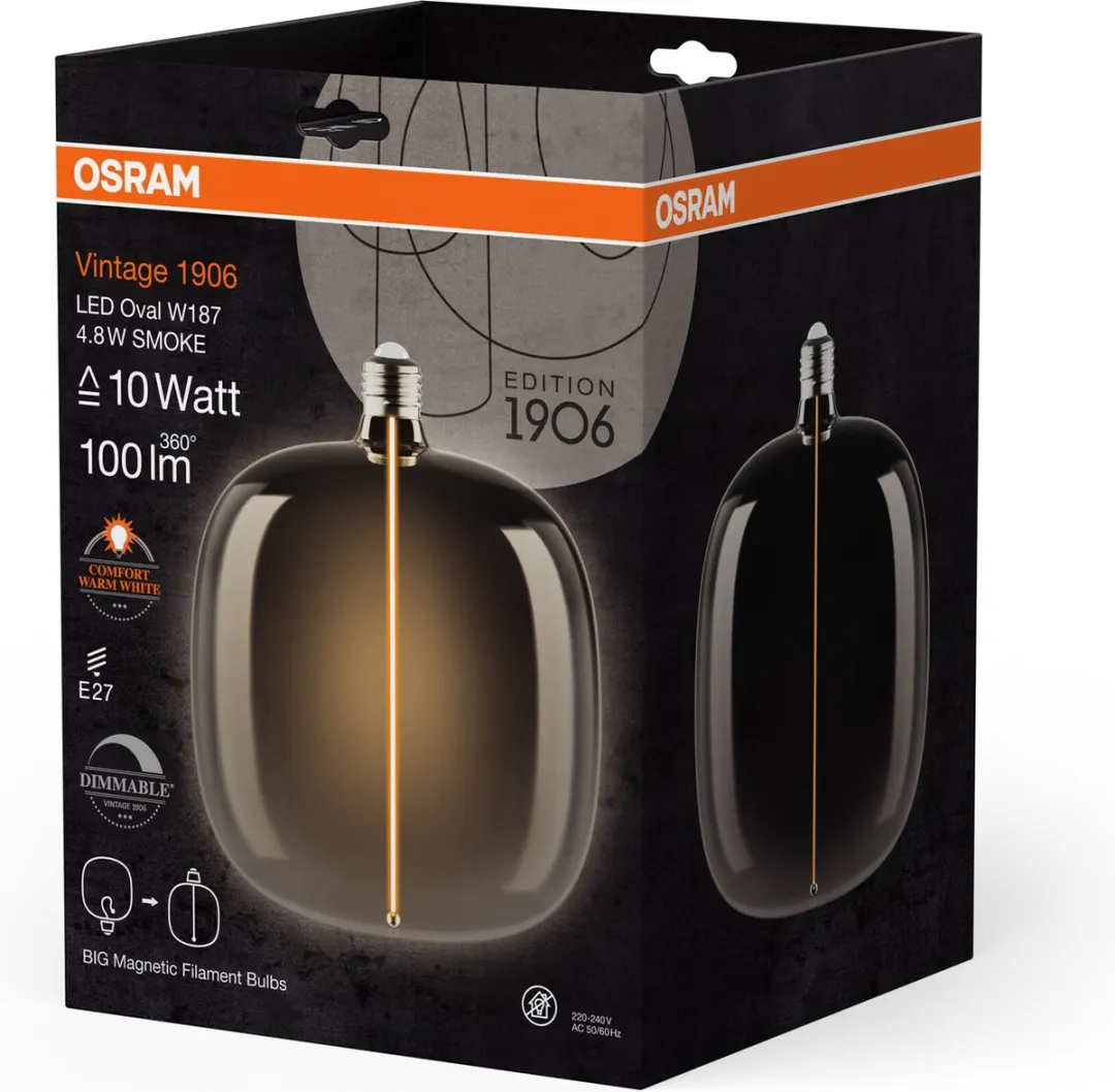 Osram Vintage 1906 Big Oval LED Lamp - 4,8W E27 187mm Warm Wit - afbeelding 6 van 6
