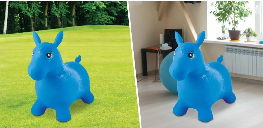 Keel Toys Opblaasbare Springpony - Blauw - afbeelding 5 van 6