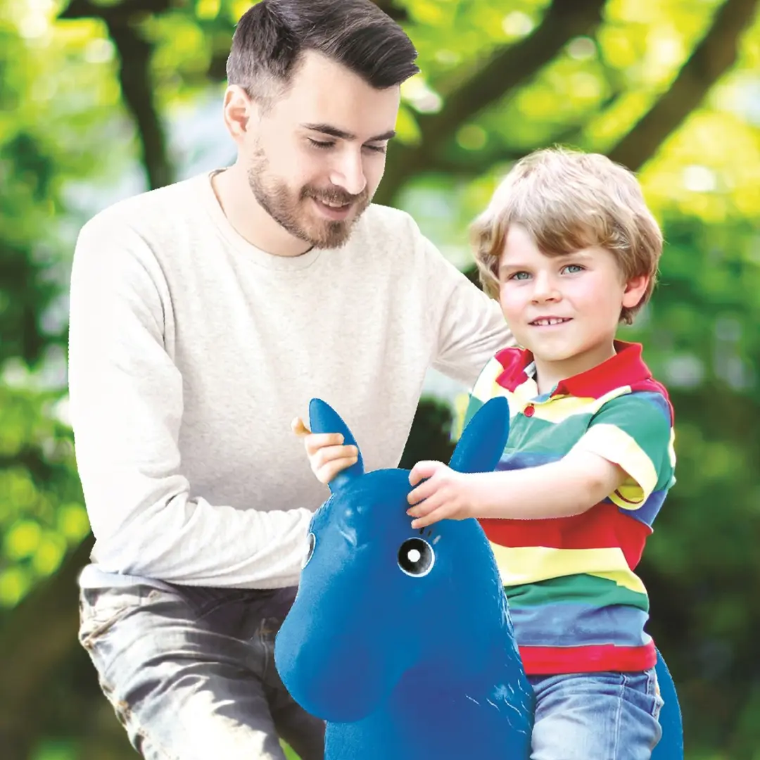 Keel Toys Opblaasbare Springpony - Blauw - afbeelding 3 van 6