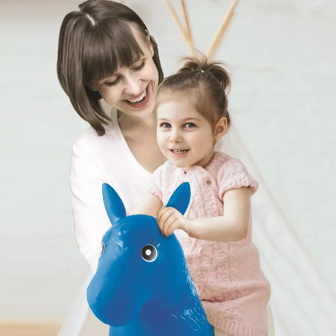 Keel Toys Opblaasbare Springpony - Blauw - afbeelding 4 van 6