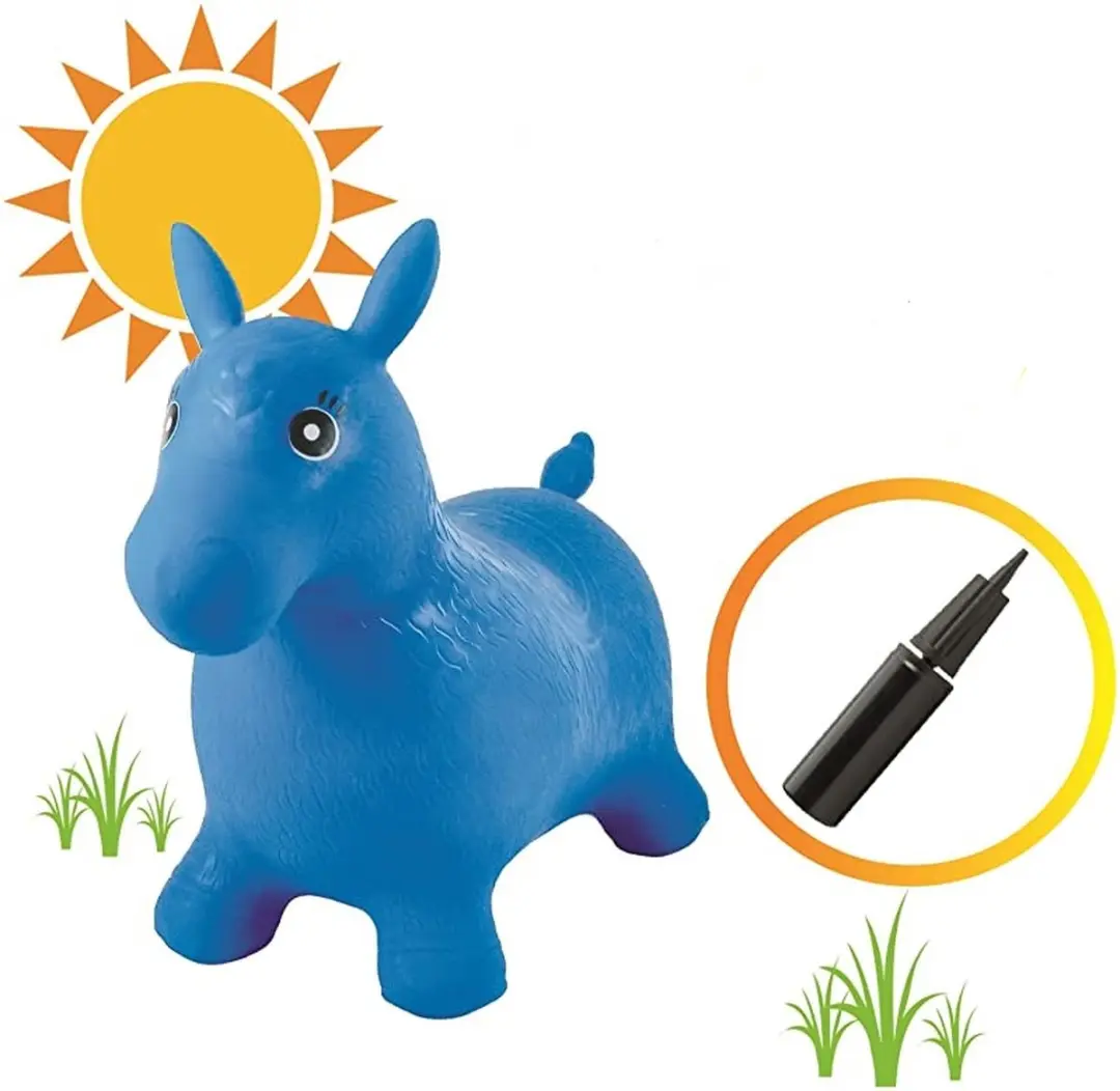 Keel Toys Opblaasbare Springpony - Blauw - afbeelding 2 van 6